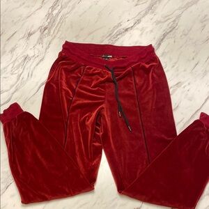 Fashion Nova Red Velour Joggers